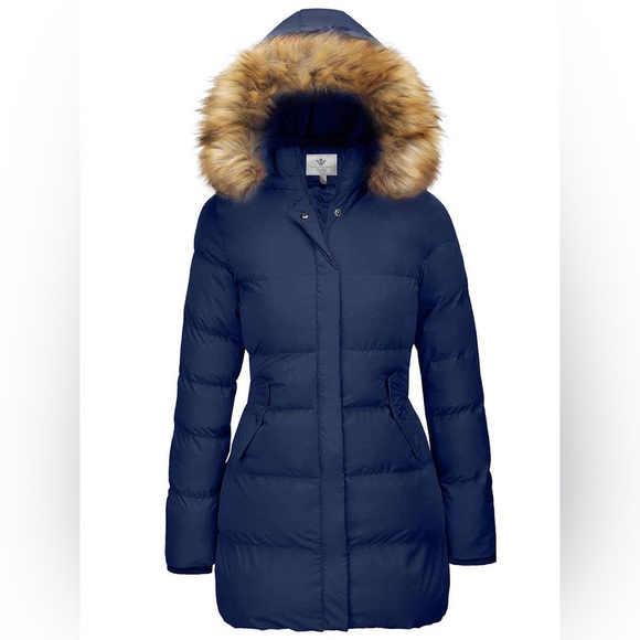 Wenven Women's Winter Thick Puffer Coat Warm Jacket with Fur Removable Hood Med - Picture 1 of 8